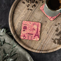 Paris Icons Cork Coaster — Eiffel Tower, Croissant & Café Pattern